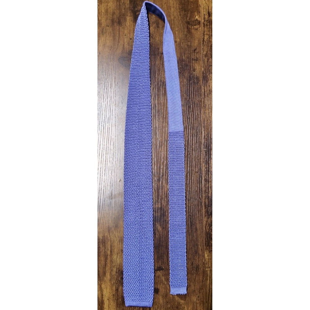 Polo Ralph Lauren Purple Label Silk Knit Tie Lavender Square End 57" Italy